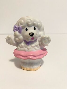 Fisher Price Little People Ballet White Dance Poodle Dog Tutu Ballerina 4/$20 🛑